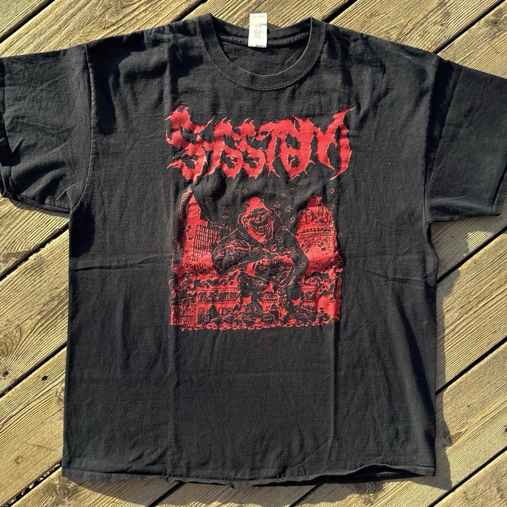 Sysstem Band T Shirt XL Black Death Metal Graphic Tee Heavy Music Merch